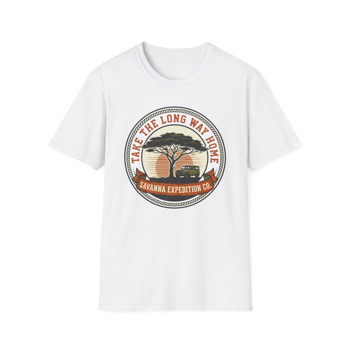 Take the long way home tree – Adventure Graphic Badge Art T-Shirt