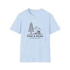 Pine and peak mountain escape – Adventure Graphic Line Art T-Shirt