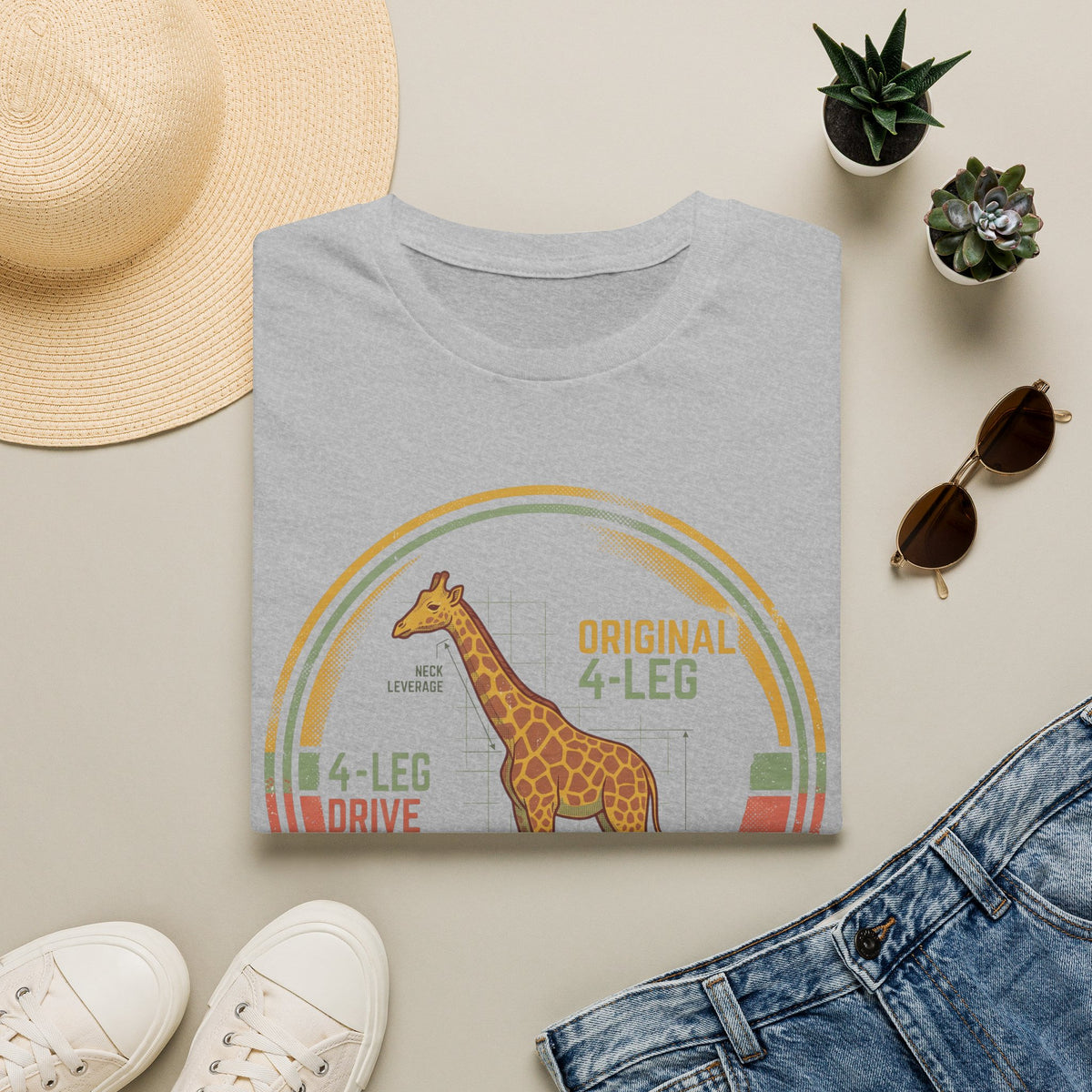 4 leg drive giraffe – Adventure Graphic Art T-Shirt