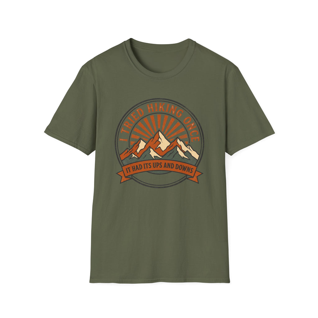 I tried hiking once – Adventure Graphic Badge T-Shirt