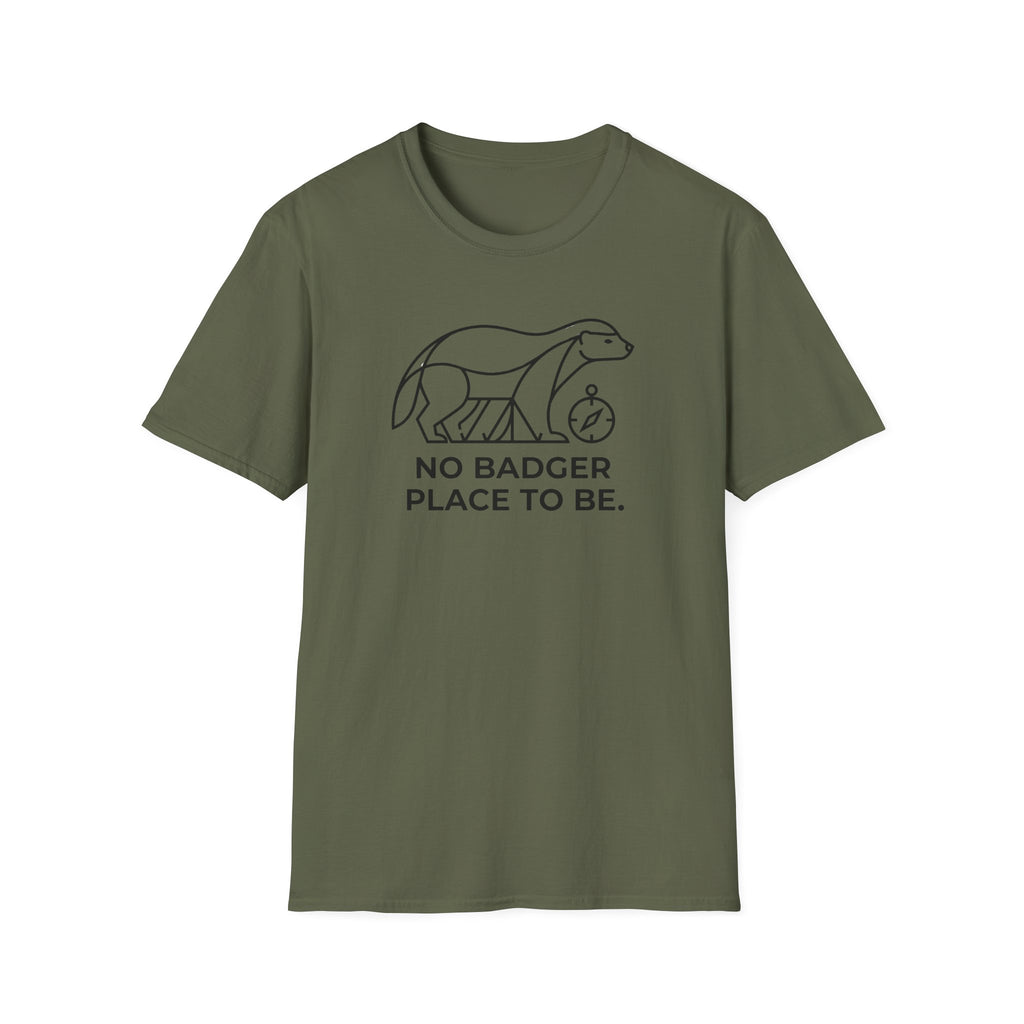No badger place to be – Adventure Graphic Line Art T-Shirt