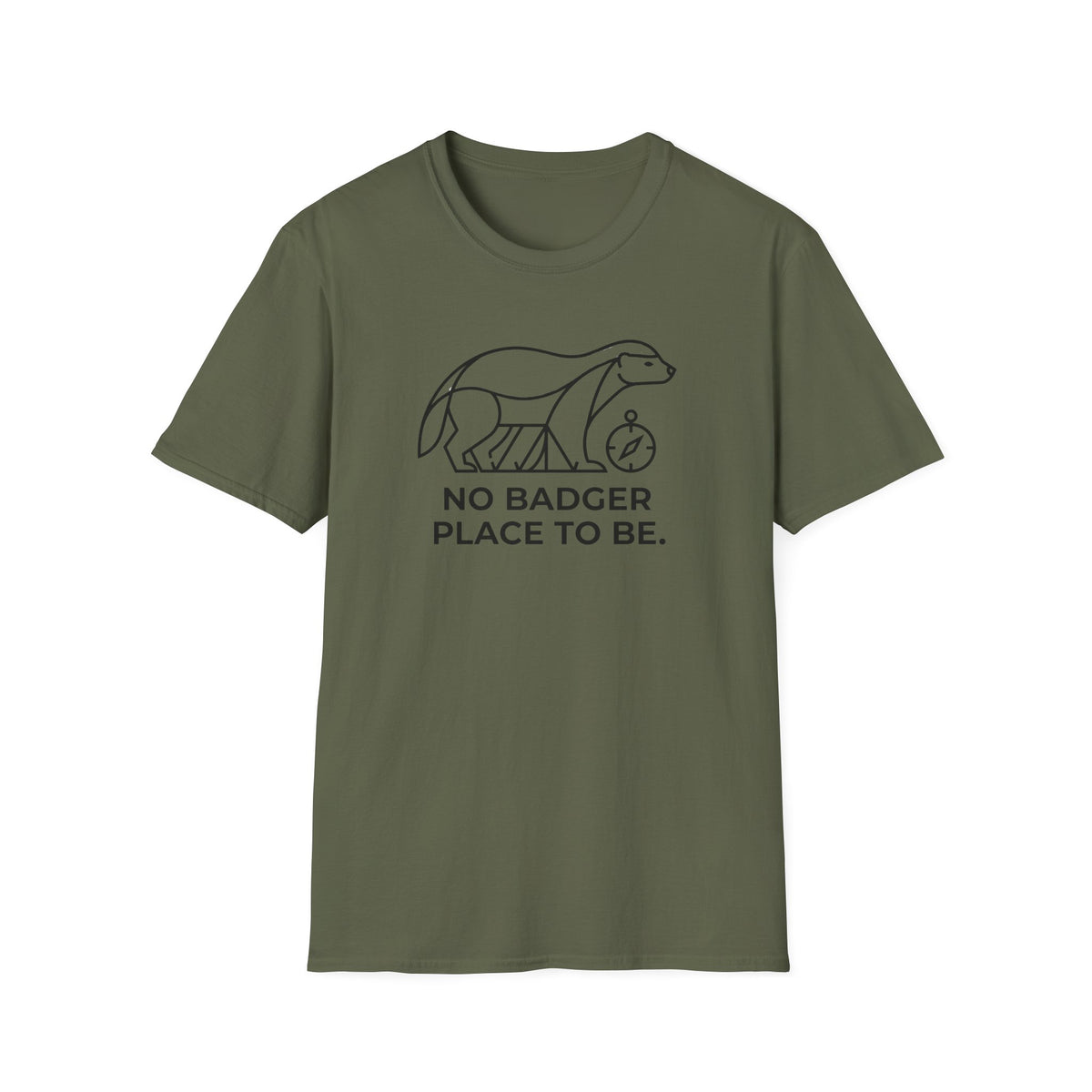 No badger place to be – Adventure Graphic Line Art T-Shirt