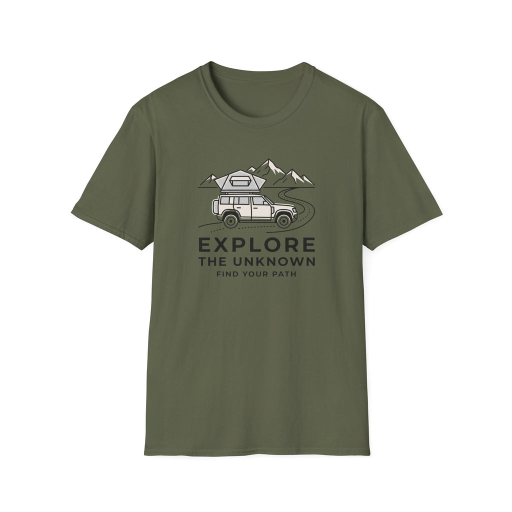 Explore the unknown find your path – Adventure Graphic Line Art T-Shirt