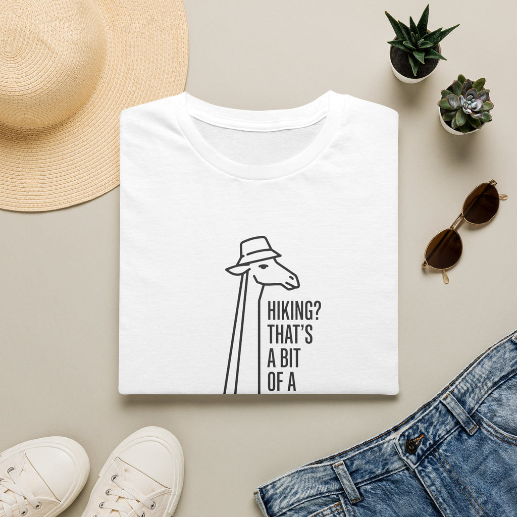Hiking bit of a stretch giraffe – Adventure Graphic Line Art T-Shirt