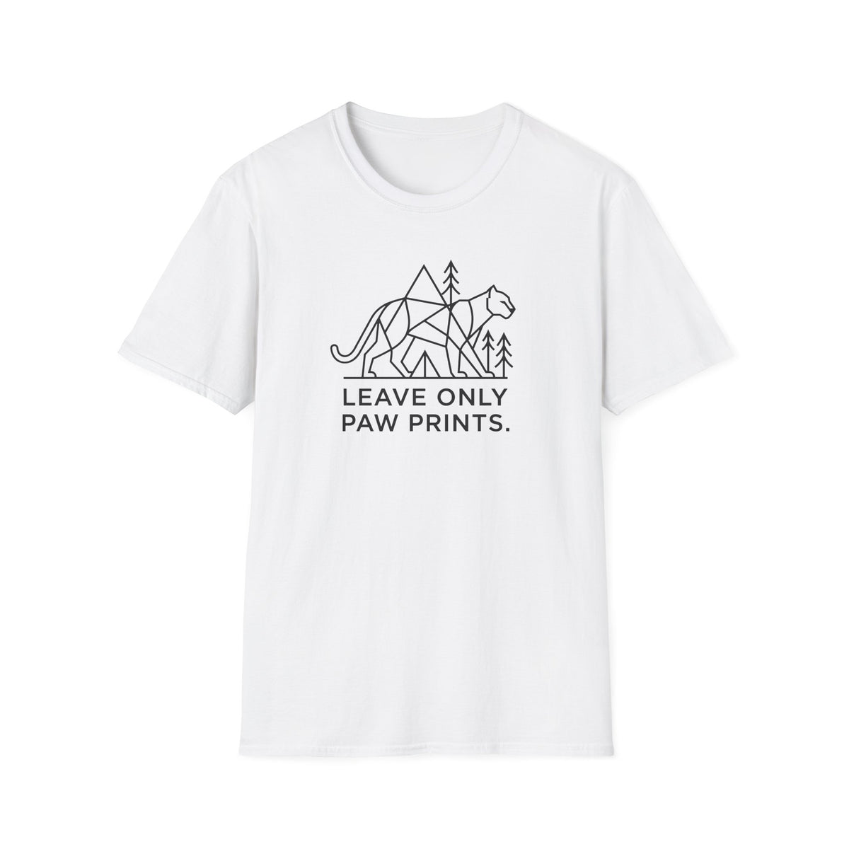Leave only paws prints cougar – Adventure Graphic Line Art T-Shirt