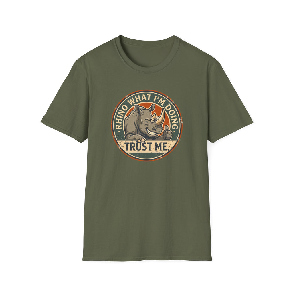 Rhino what I am doing – Adventure Graphic Badge Art T-Shirt