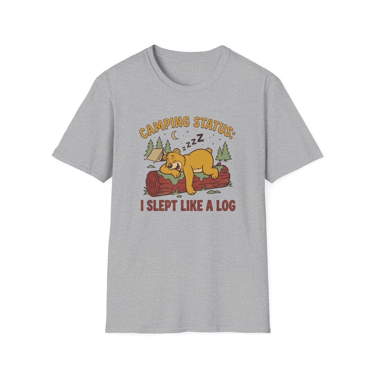 I slept like a log bear – Adventure Graphic Cartoon Art T-Shirt