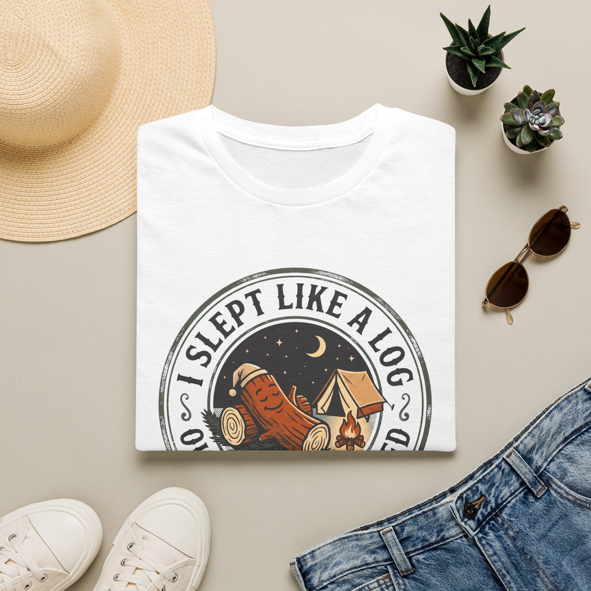 I slept like a log – Adventure Graphic Cartoon Art T-Shirt