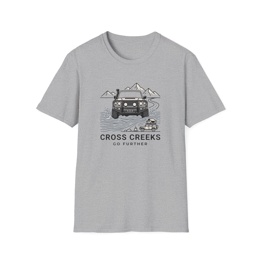 Cross creeks go further – Adventure Graphic Line Art T-Shirt