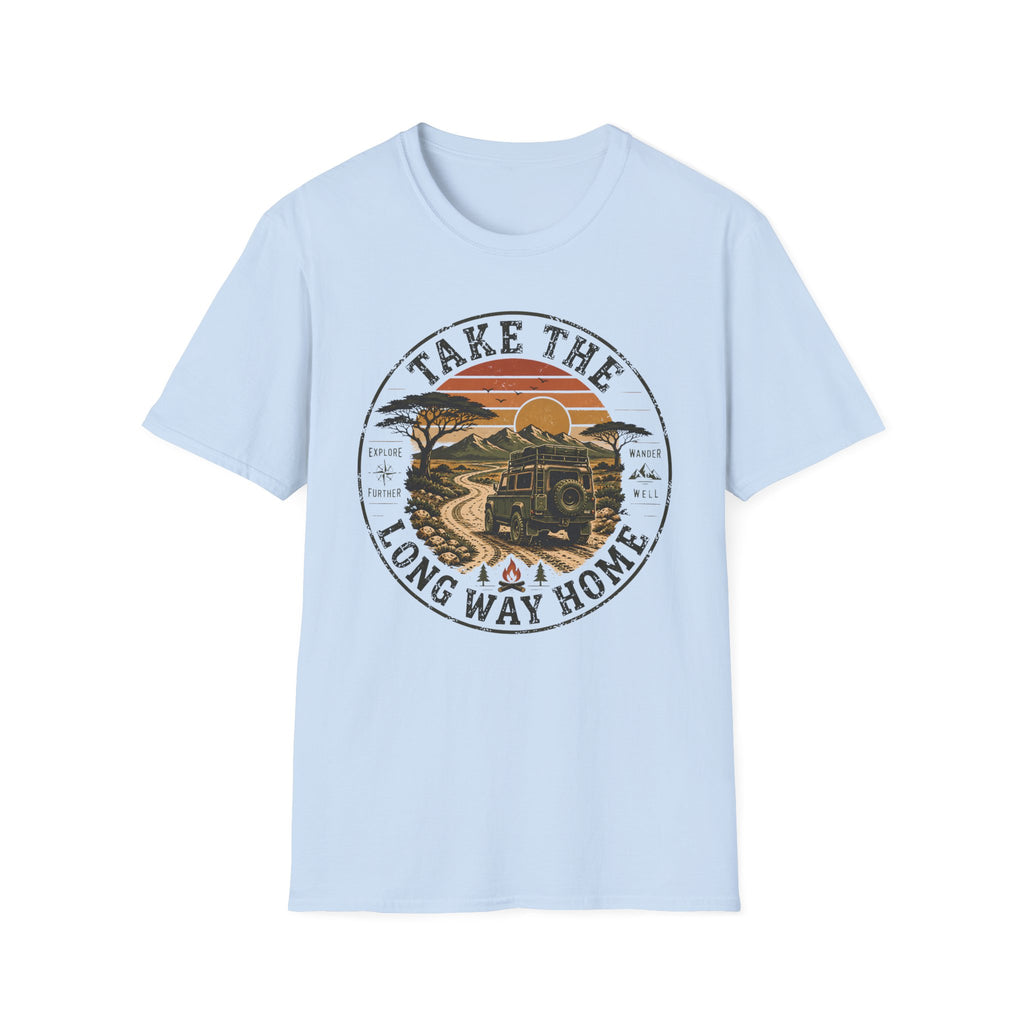 Take the long way – Adventure Graphic Badge T-Shirt