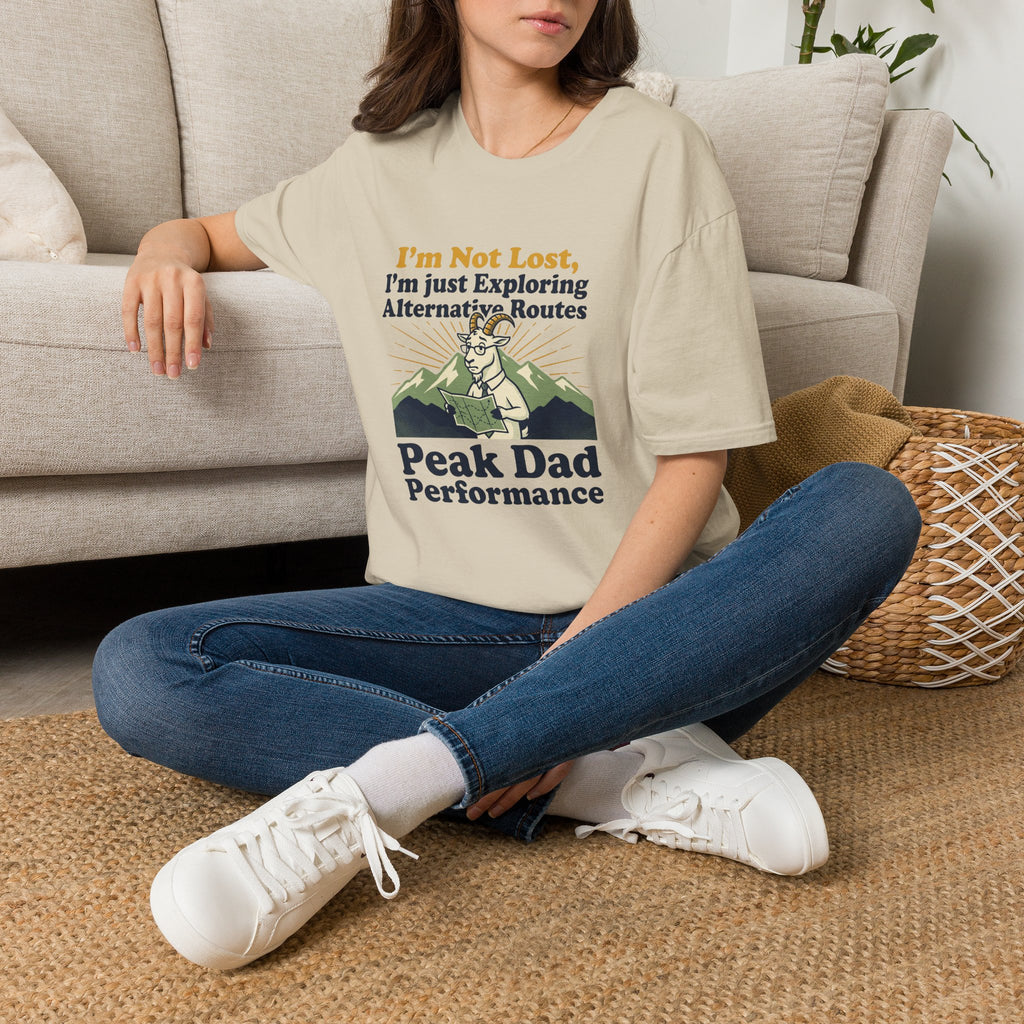 I am not lost Dad goat – Adventure Graphic Badge Art T-Shirt