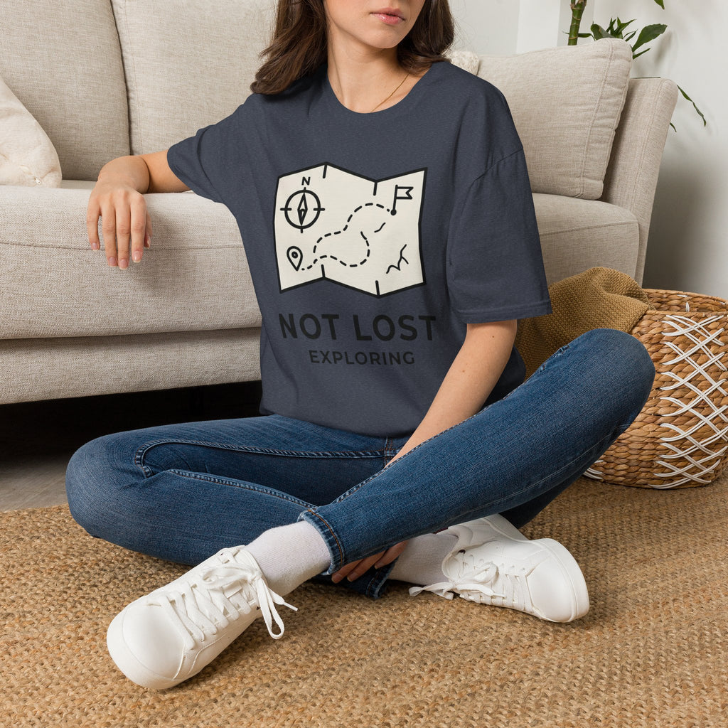 Not lost exploring – Adventure Graphic Line Art T-Shirt