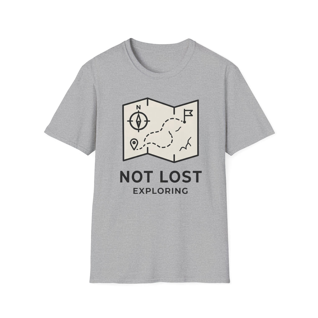 Not lost exploring – Adventure Graphic Line Art T-Shirt