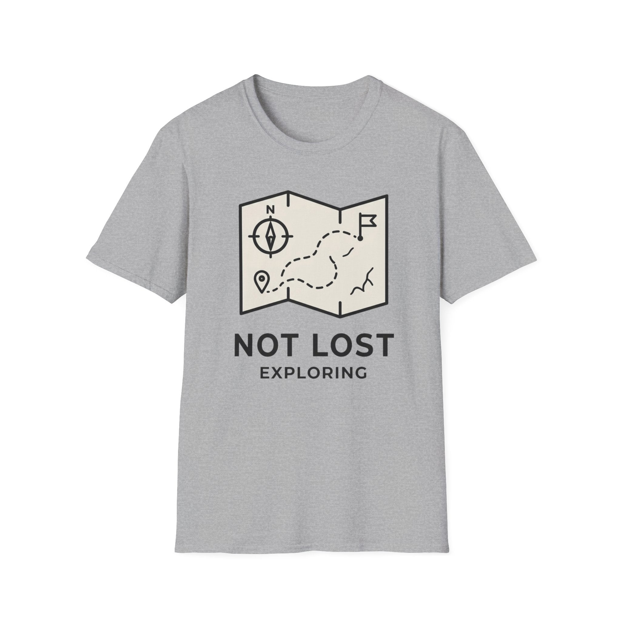 Not lost exploring – Adventure Graphic Line Art T-Shirt