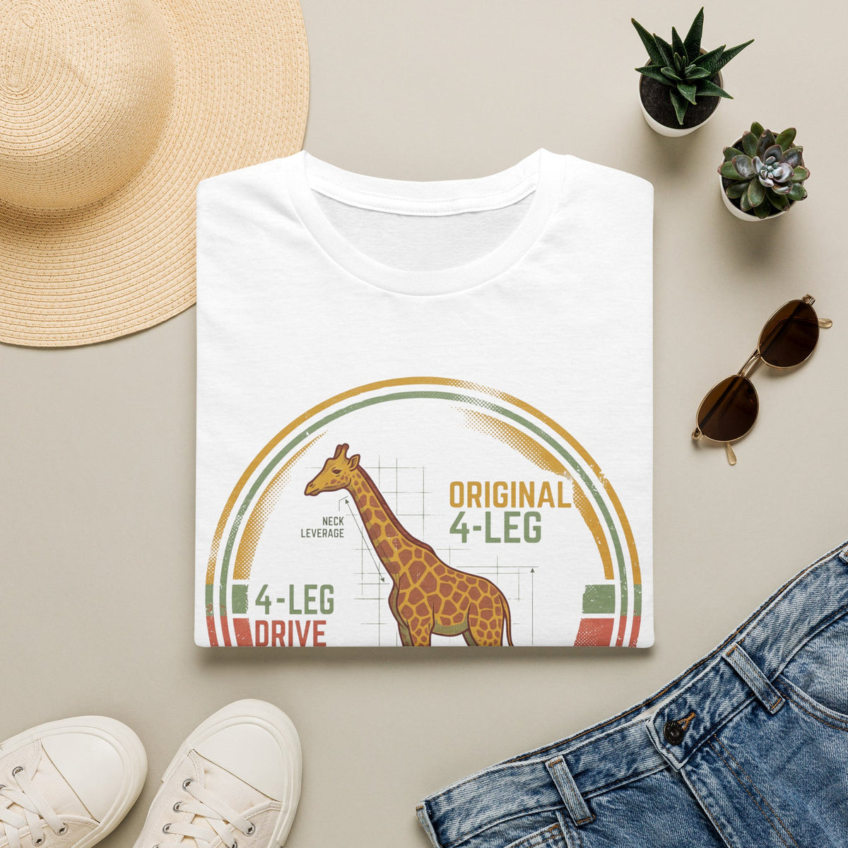 4 leg drive giraffe – Adventure Graphic Art T-Shirt