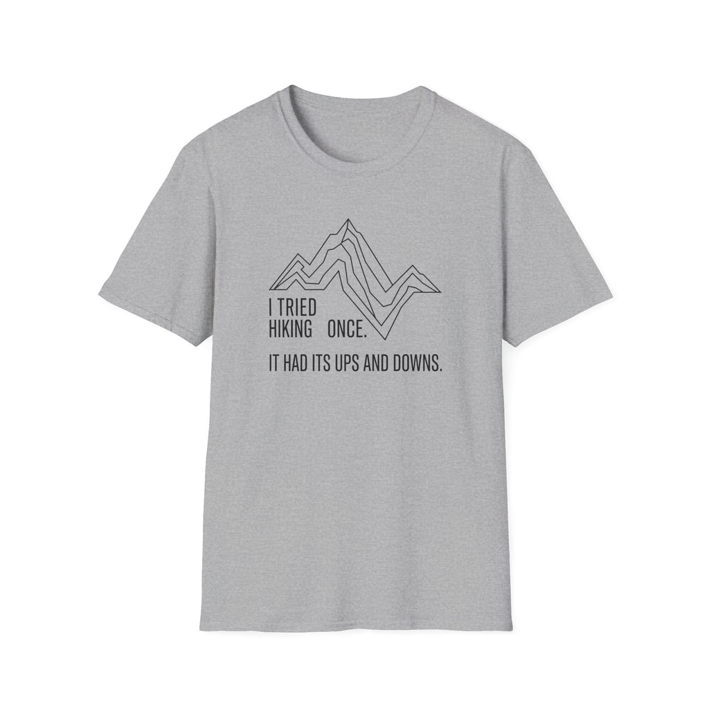 Hiking ups and downs – Adventure Graphic Line Art T-Shirt