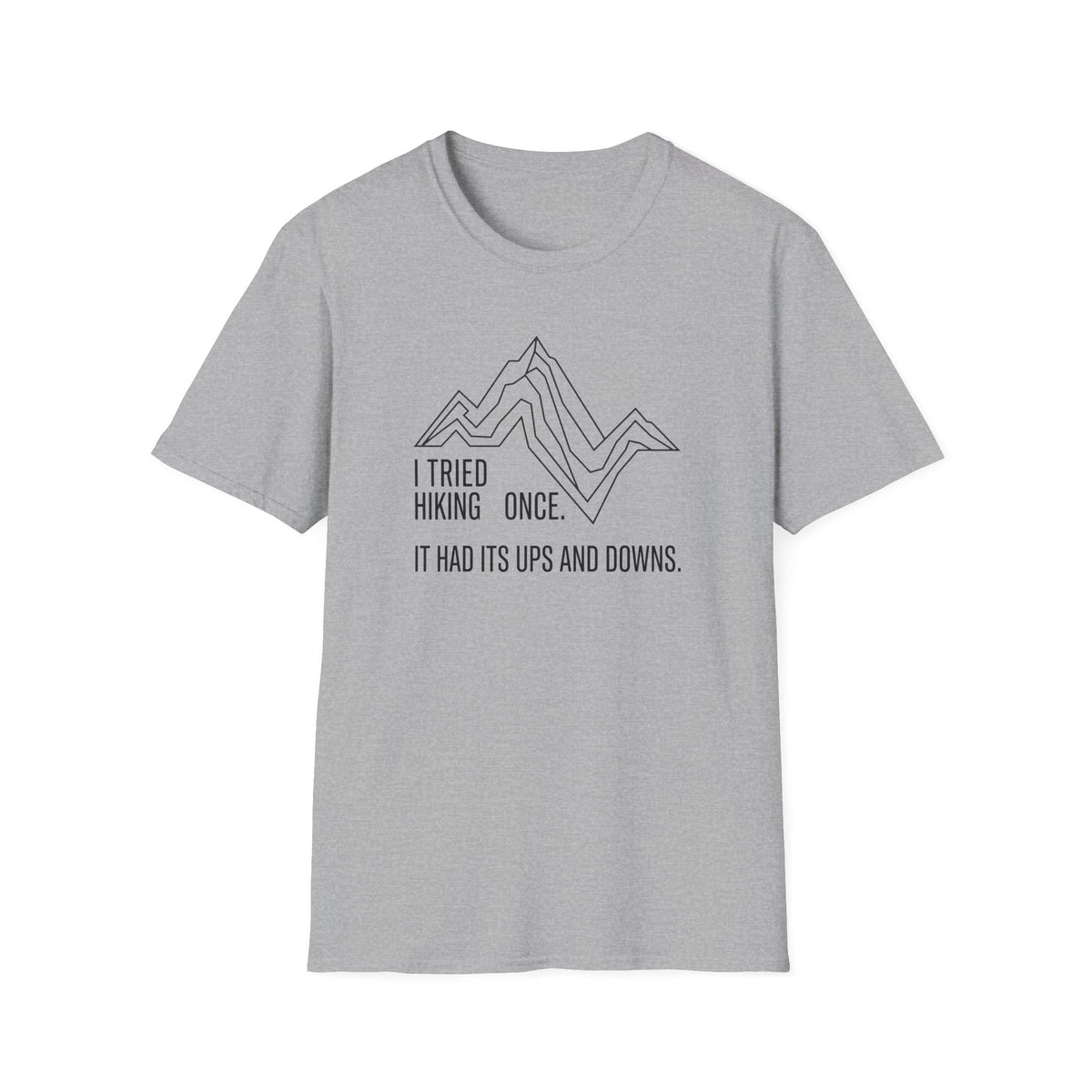 Hiking ups and downs – Adventure Graphic Line Art T-Shirt