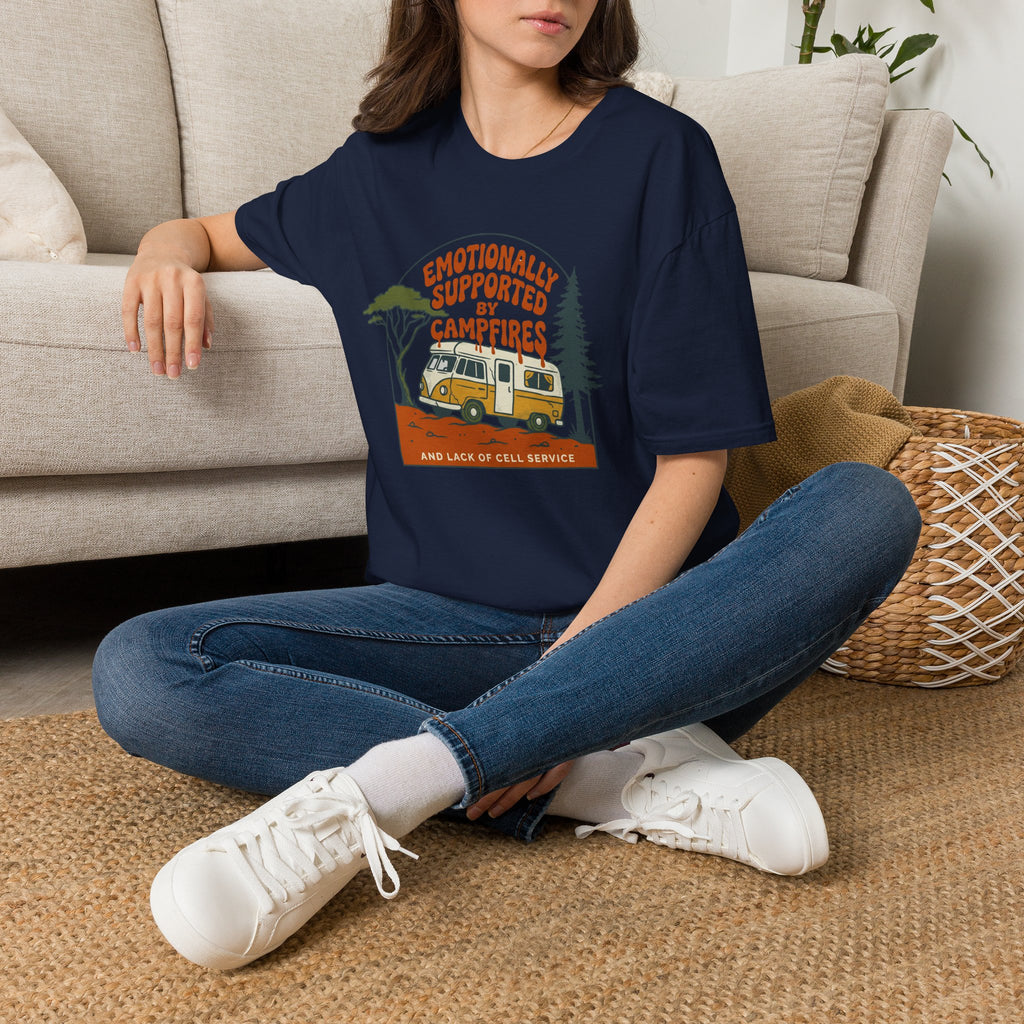 Emotionally supported by campfires T-SHIRT