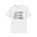 Spotted a great camp site leopard – Adventure Graphic Line Art T-Shirt