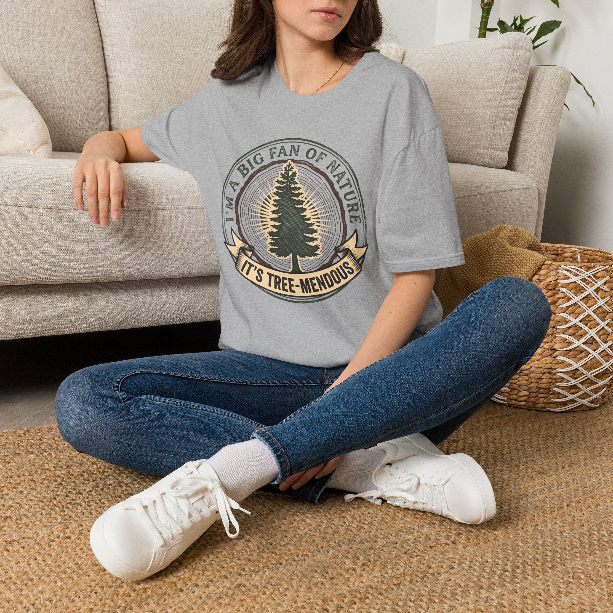 Big fan of nature its treemendous – Adventure Graphic Badge Art T-Shirt