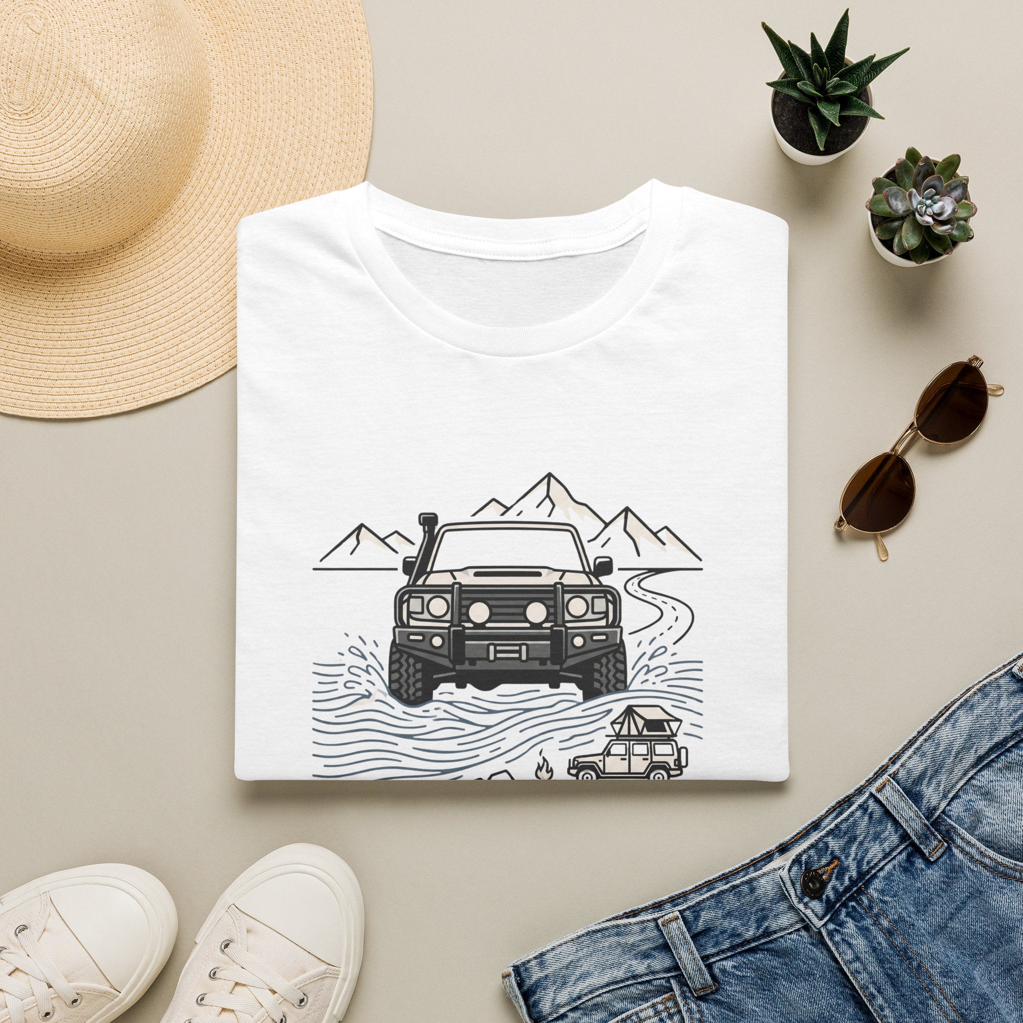 Cross creeks go further – Adventure Graphic Line Art T-Shirt