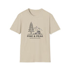 Pine and peak mountain escape – Adventure Graphic Line Art T-Shirt