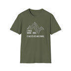 Hiking ups and downs – Adventure Graphic Line Art T-Shirt