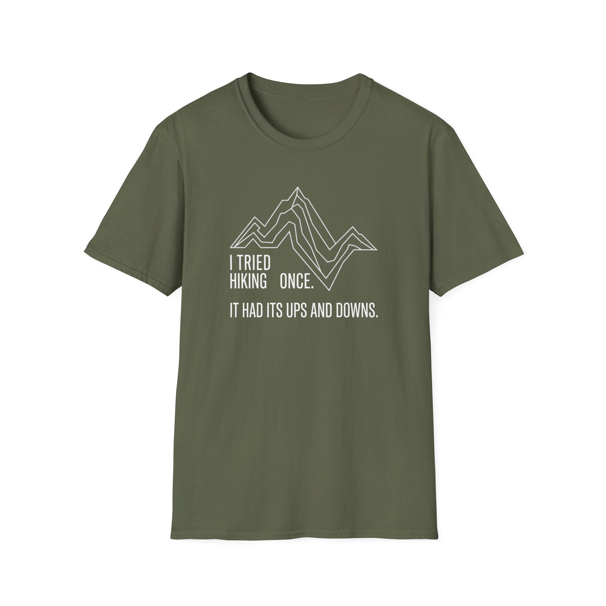 Hiking ups and downs – Adventure Graphic Line Art T-Shirt