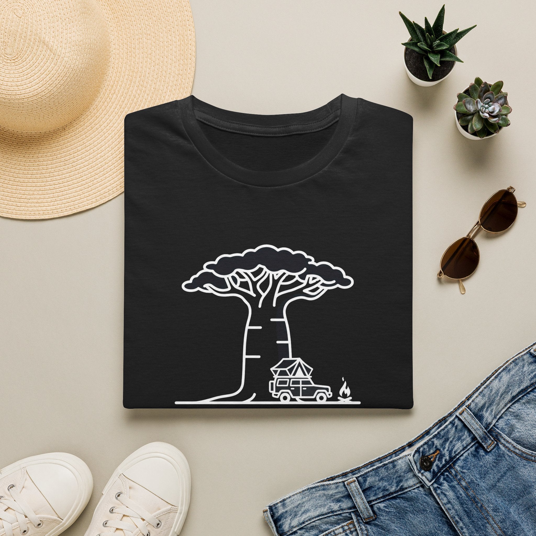 Ancient shade baobab – Adventure Graphic Line Art T-Shirt