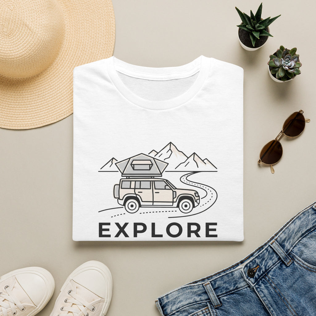Explore the unknown find your path – Adventure Graphic Line Art T-Shirt
