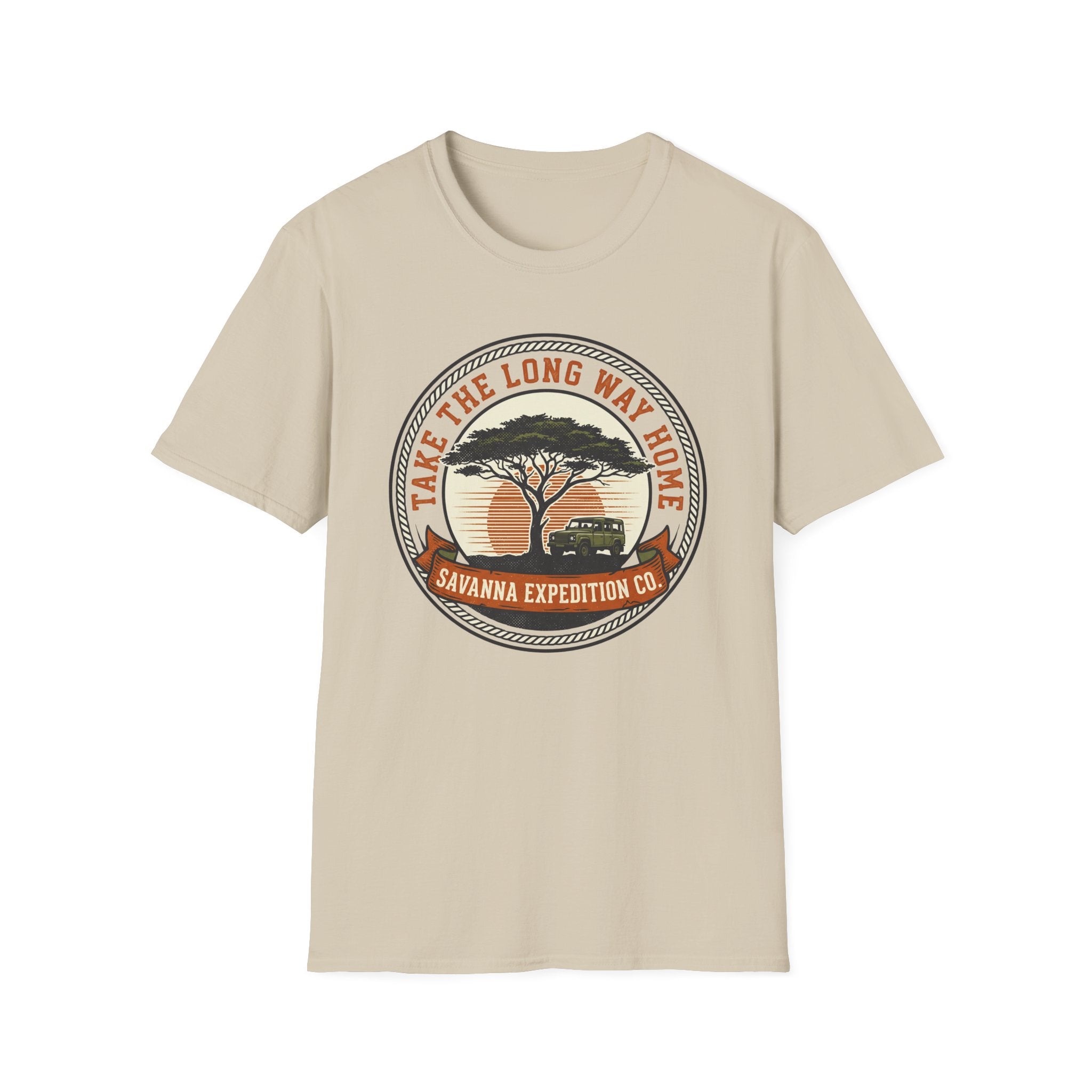 Take the long way home tree – Adventure Graphic Badge Art T-Shirt