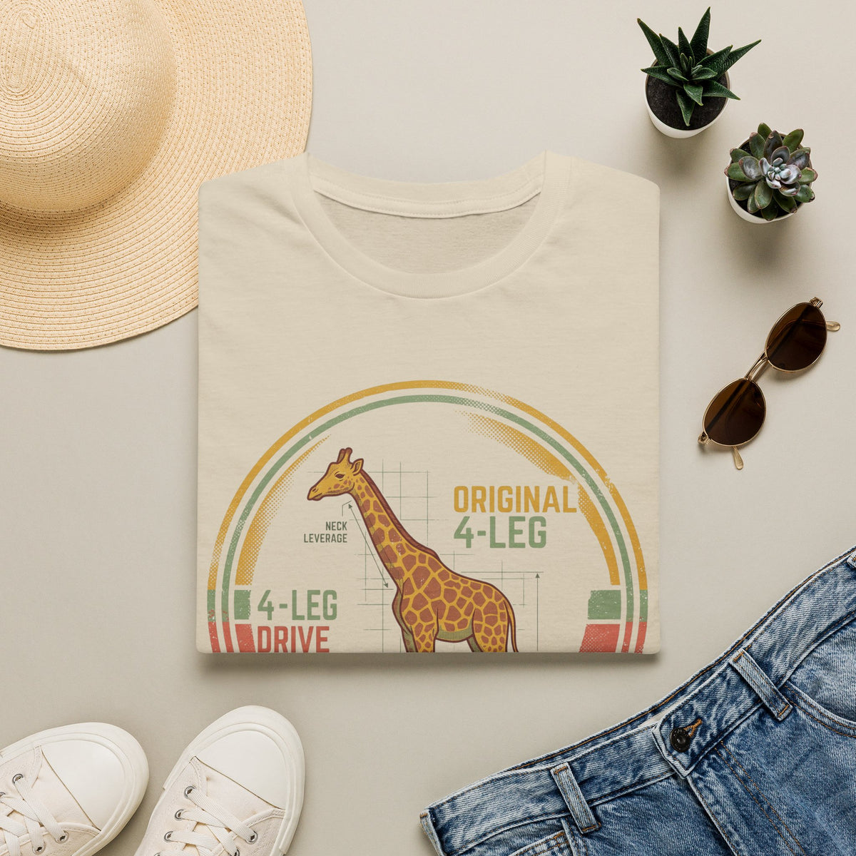 4 leg drive giraffe – Adventure Graphic Art T-Shirt