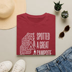 Spotted a great camp site leopard – Adventure Graphic Line Art T-Shirt