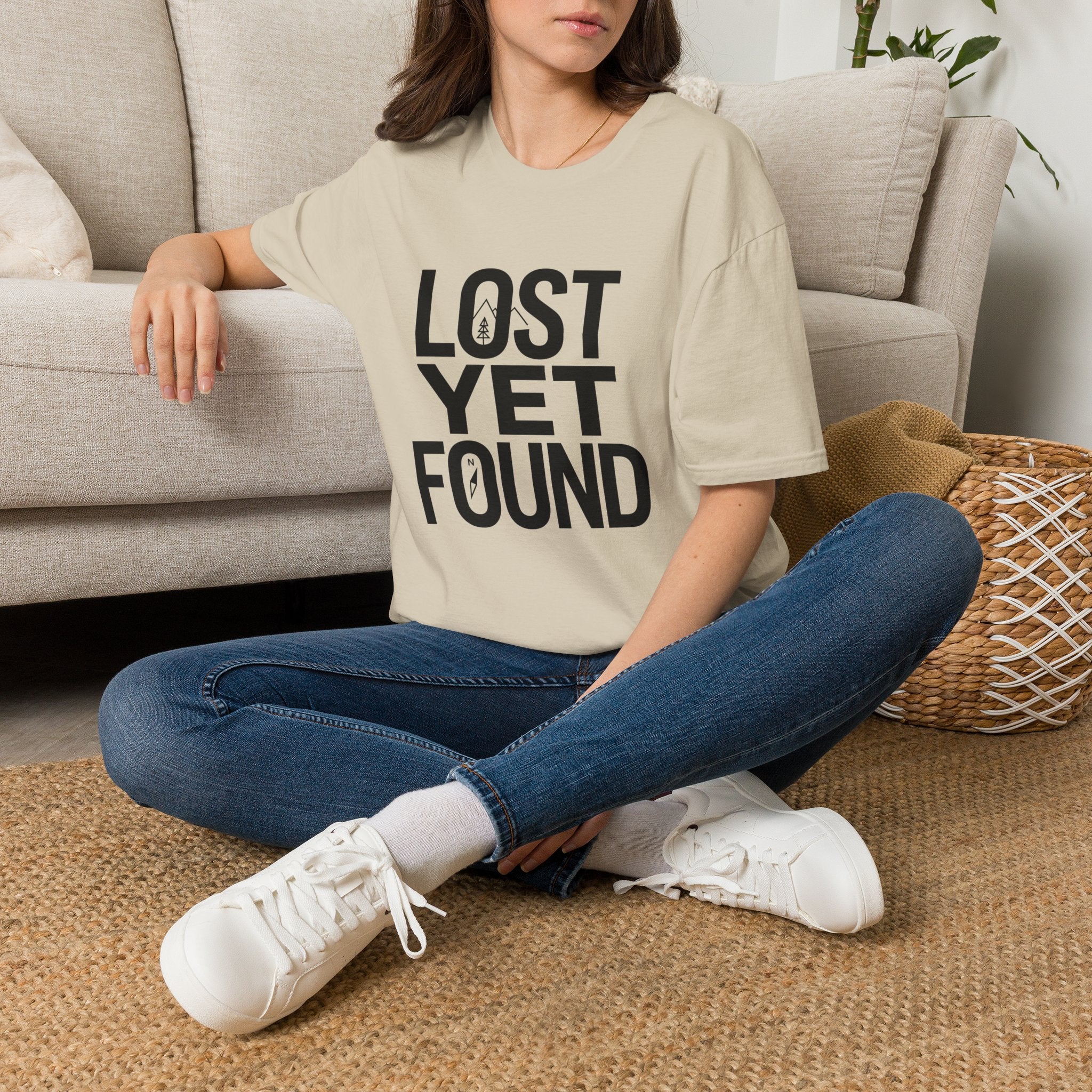 Lost Yet Found Text T-Shirt