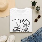 Rhino a good camping spot – Adventure Graphic Line Art T-Shirt