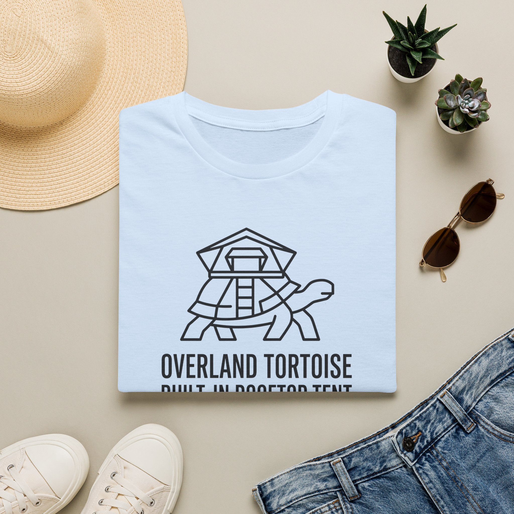 Overland tortoise – Adventure Graphic Line Art T-Shirt