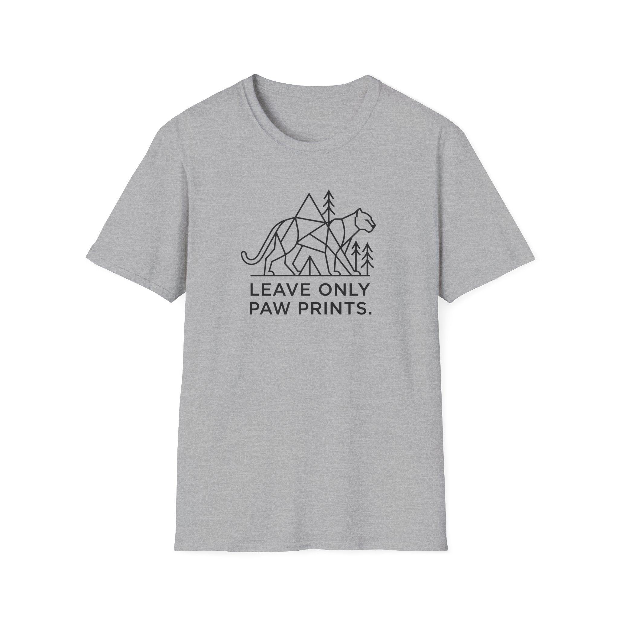 Leave only paws prints cougar – Adventure Graphic Line Art T-Shirt
