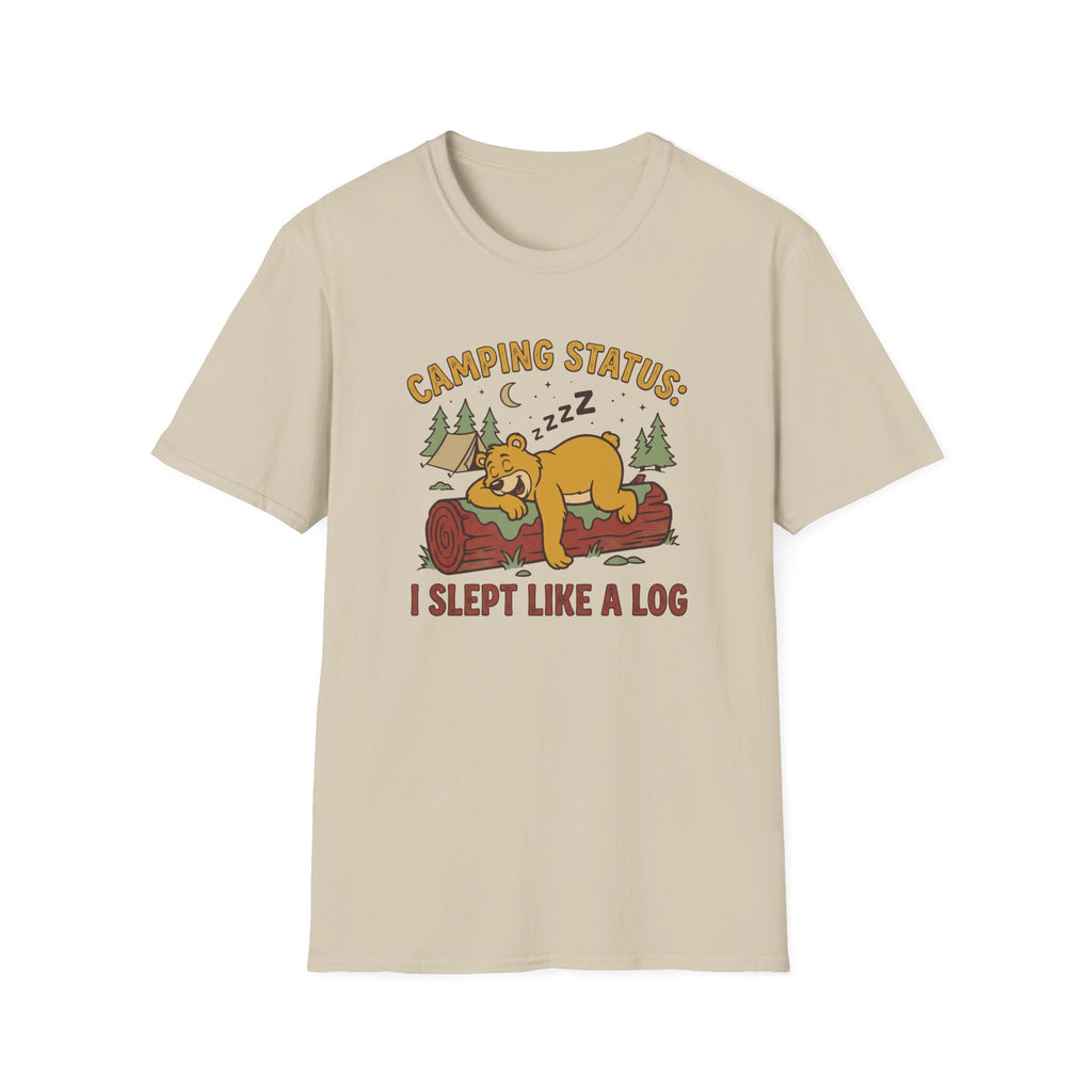 I slept like a log bear – Adventure Graphic Cartoon Art T-Shirt