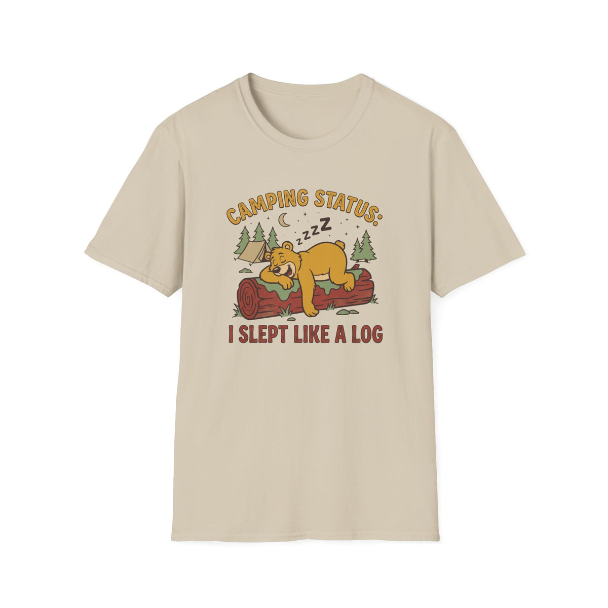I slept like a log bear – Adventure Graphic Cartoon Art T-Shirt