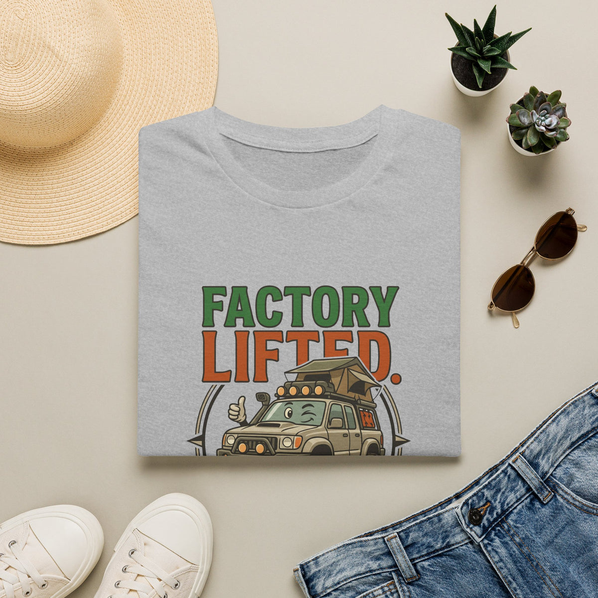 Factory lifted 4x4 – Adventure Graphic Cartoon Art T-Shirt