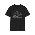 Hiking ups and downs – Adventure Graphic Line Art T-Shirt