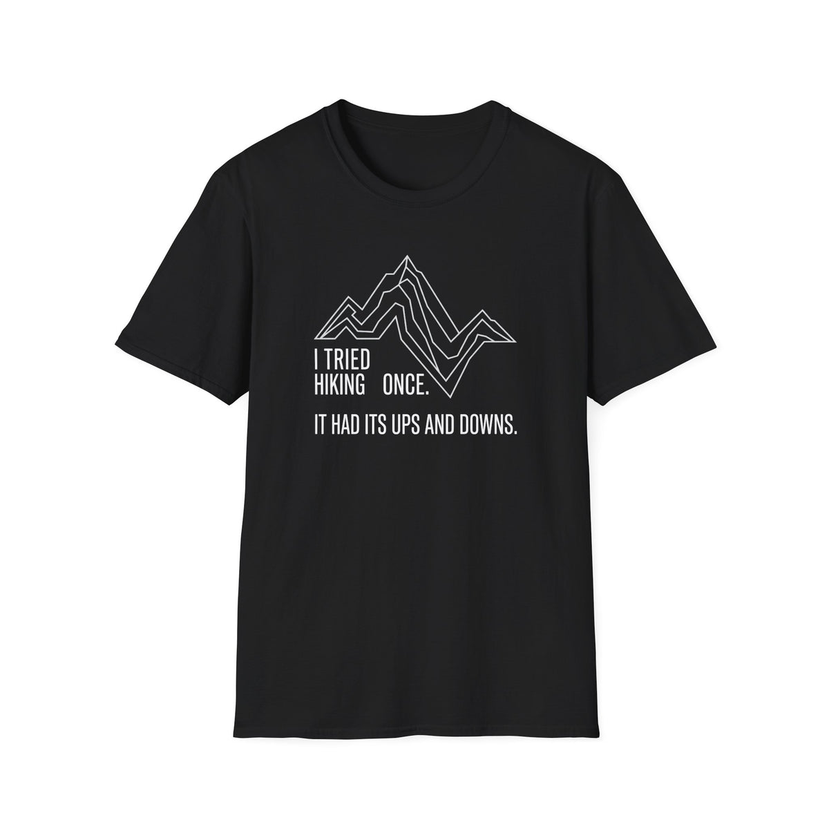 Hiking ups and downs – Adventure Graphic Line Art T-Shirt