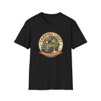 Camping light was never an option – Adventure Graphic Badge Art T-Shirt
