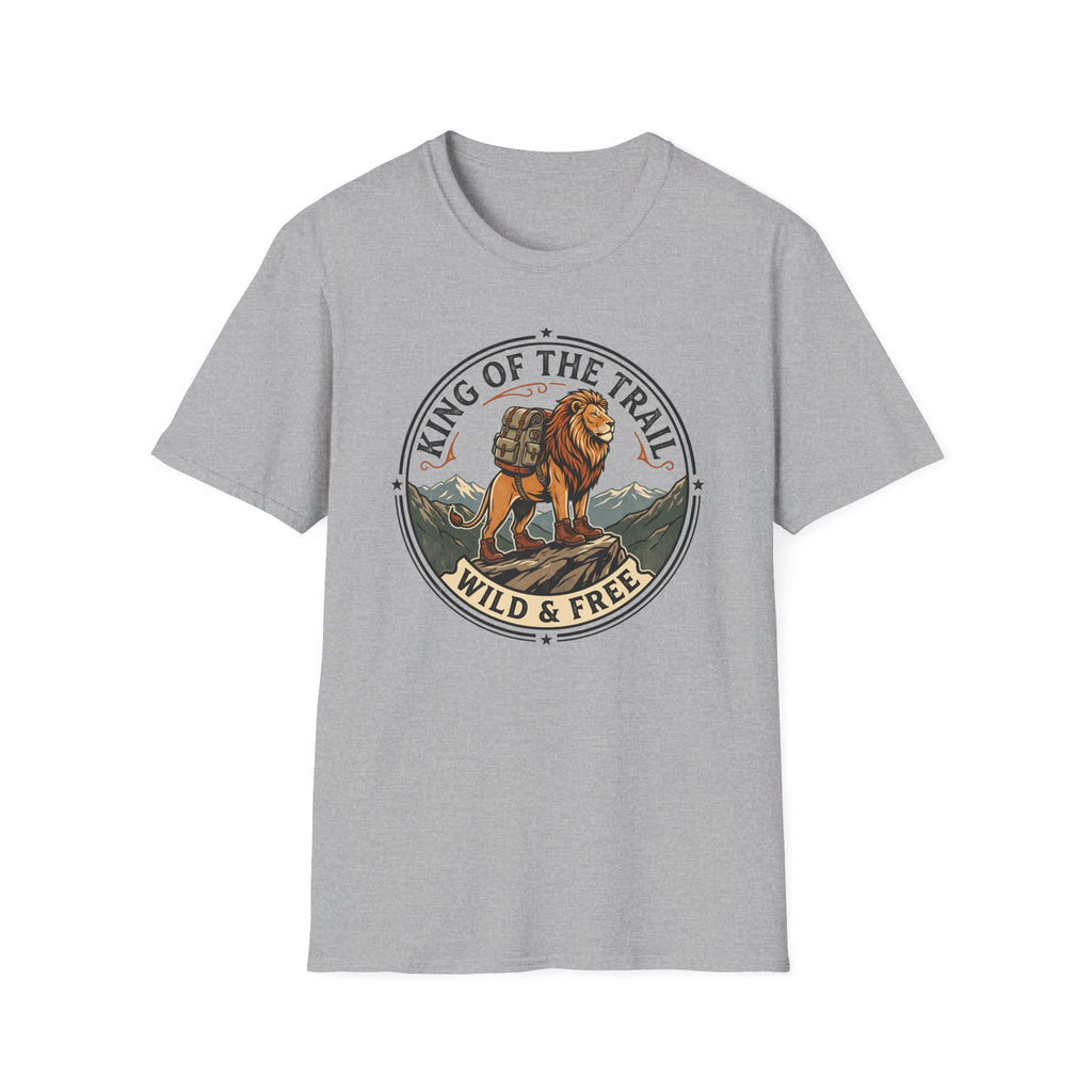 King of the trail lion - – Adventure Graphic Badge Art T-Shirt