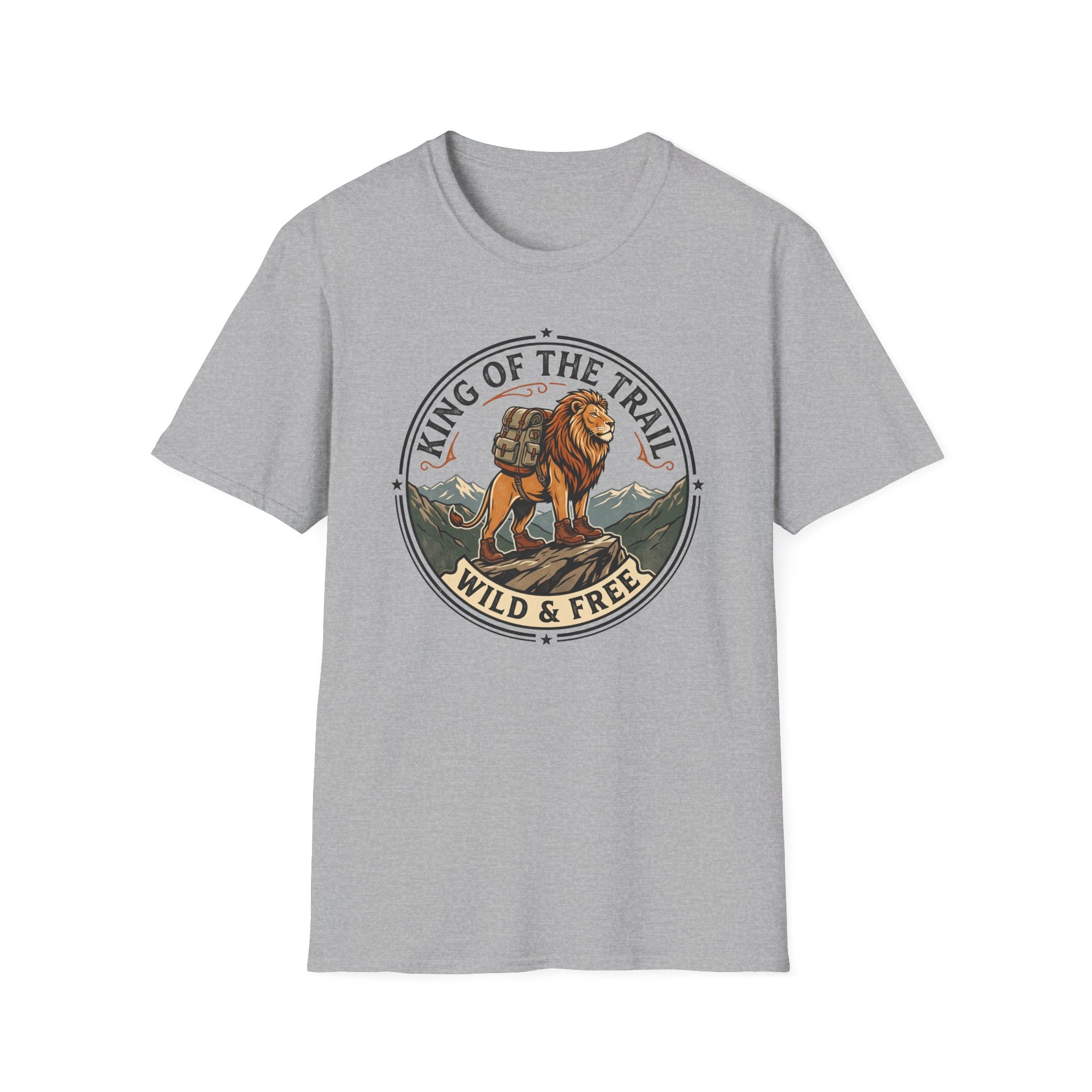 King of the trail lion - – Adventure Graphic Badge Art T-Shirt