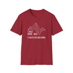 Hiking ups and downs – Adventure Graphic Line Art T-Shirt