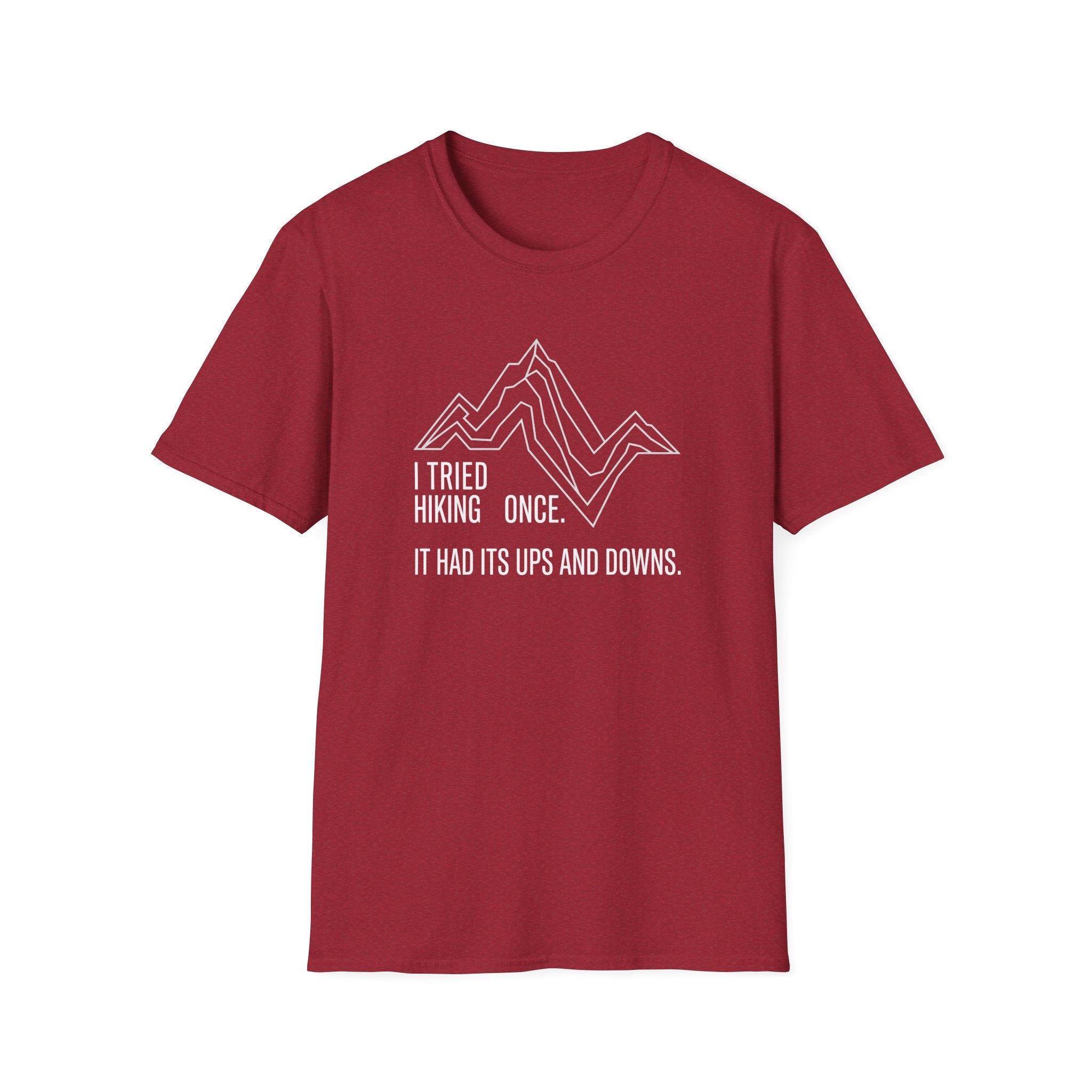 Hiking ups and downs – Adventure Graphic Line Art T-Shirt