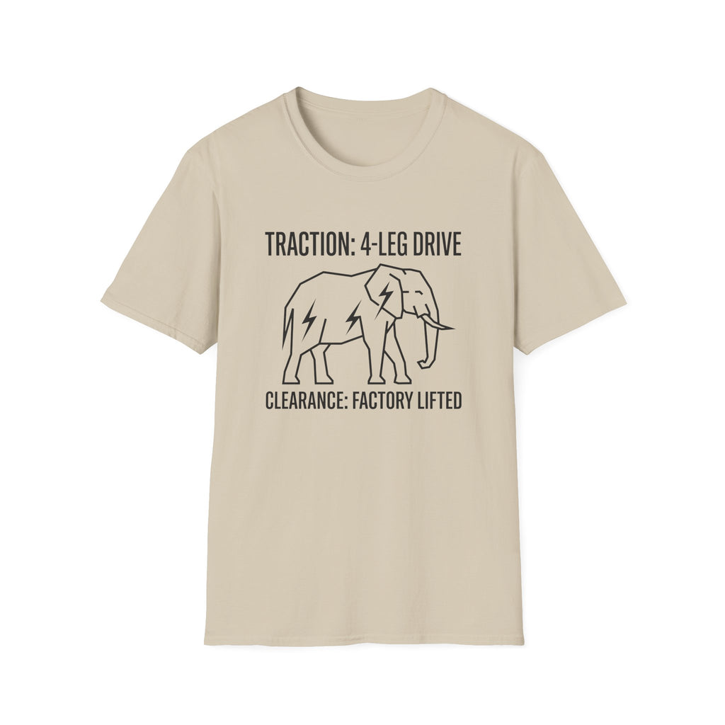 Factory lifted elephant – Adventure Graphic Line Art T-Shirt