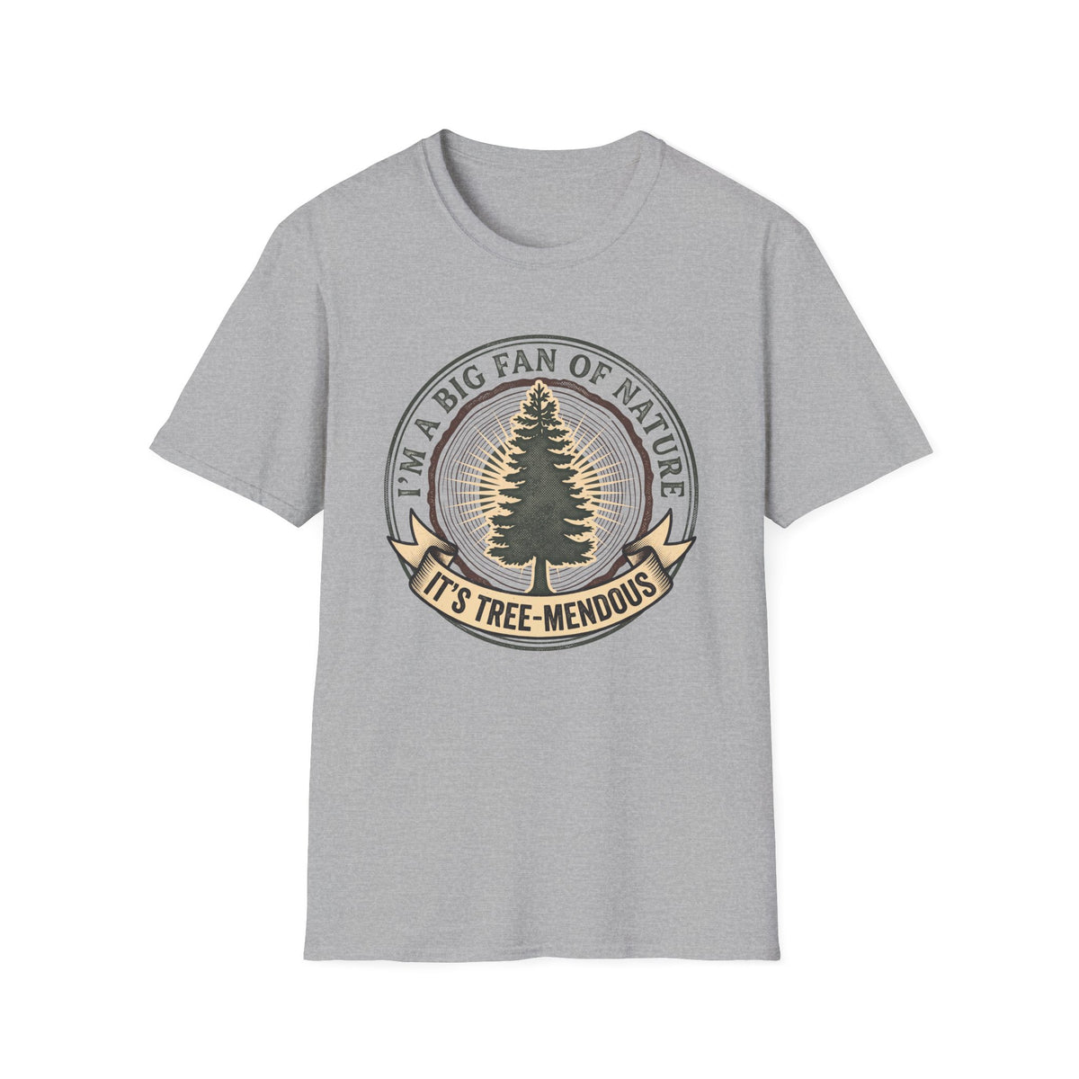 Big fan of nature its treemendous – Adventure Graphic Badge Art T-Shirt