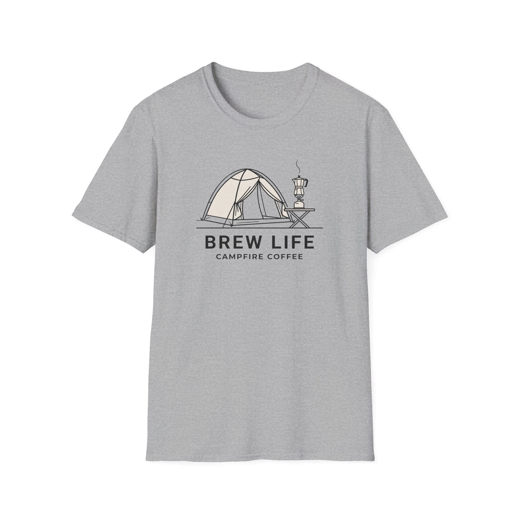 Brew life campfire coffee – Adventure Graphic Line Art T-Shirt
